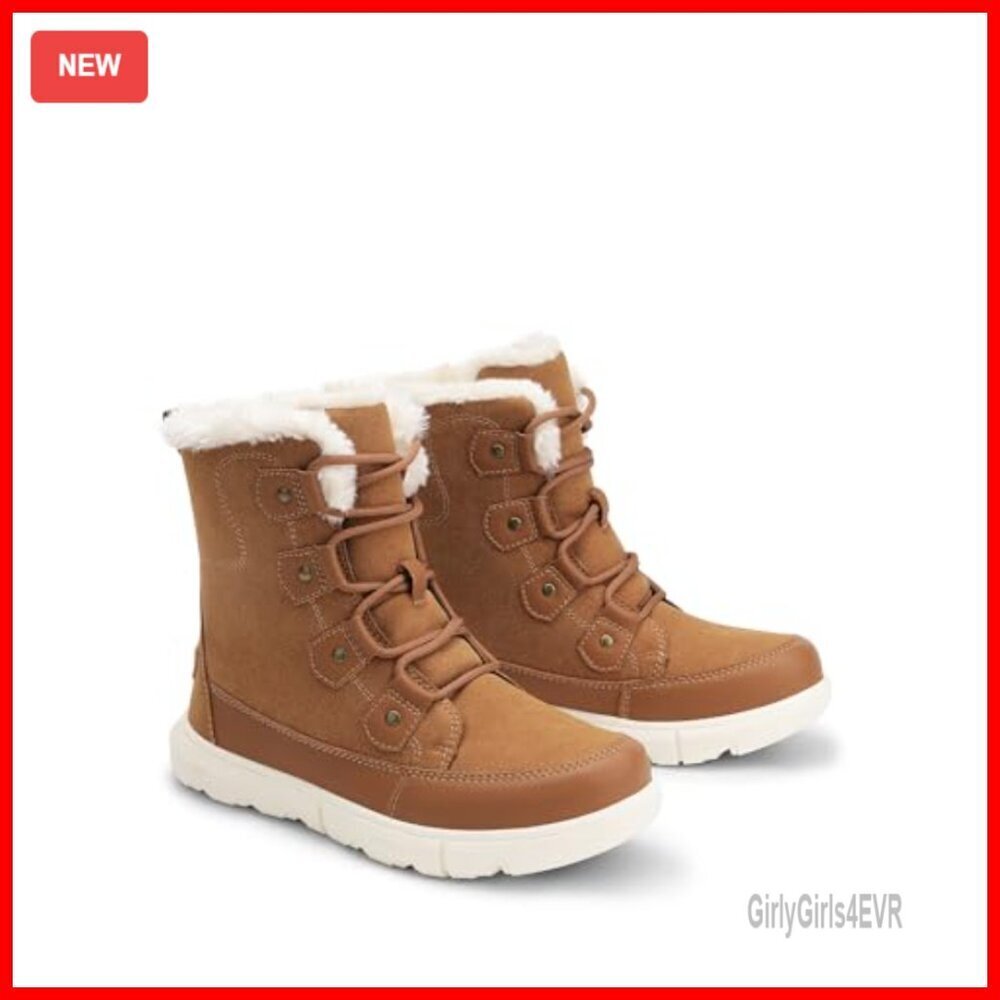 Women's Faux Fur Lined Ankle Snow Boots, Slip-Resistant, Water Repellent - Picture 3 of 7